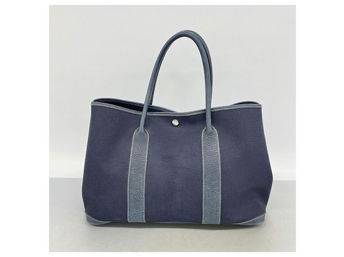 Hermès Hermes Garden PM Tote Bag Marineblau - Ansicht 11