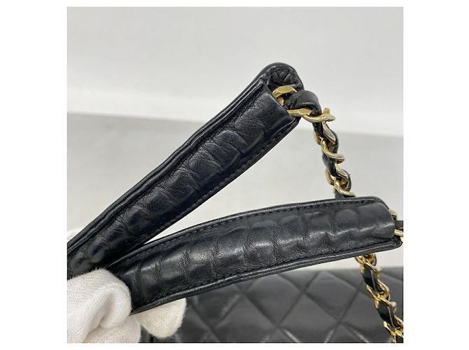 Chanel Matelassé Lammleder Chain Tote Bag Schwarz - Ansicht 10