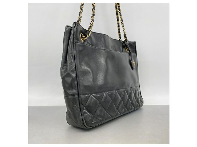 Chanel Matelassé Lammleder Chain Tote Bag Schwarz - Ansicht 2