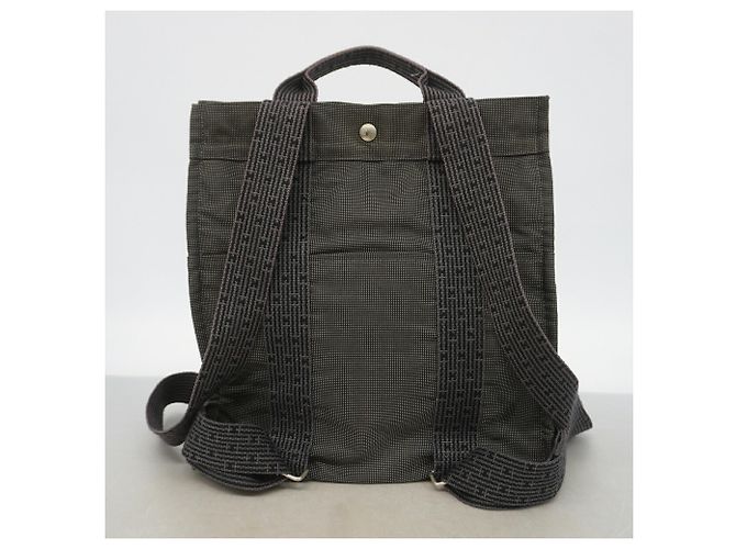 Hermès Zaino Hermes in nylon grigio Marrone - vista 10