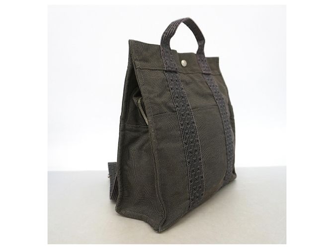 Hermès Zaino Hermes in nylon grigio Marrone - vista 2
