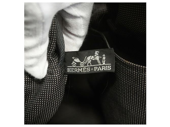 Hermès Zaino Hermes in nylon grigio Marrone - vista 5