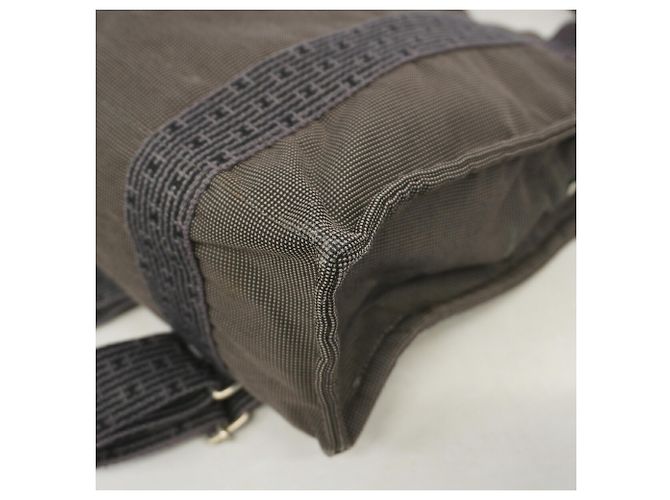 Hermès Zaino Hermes in nylon grigio Marrone - vista 6