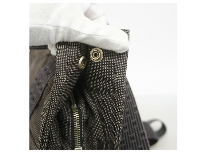 Hermès Zaino Hermes in nylon grigio Marrone - vista 8