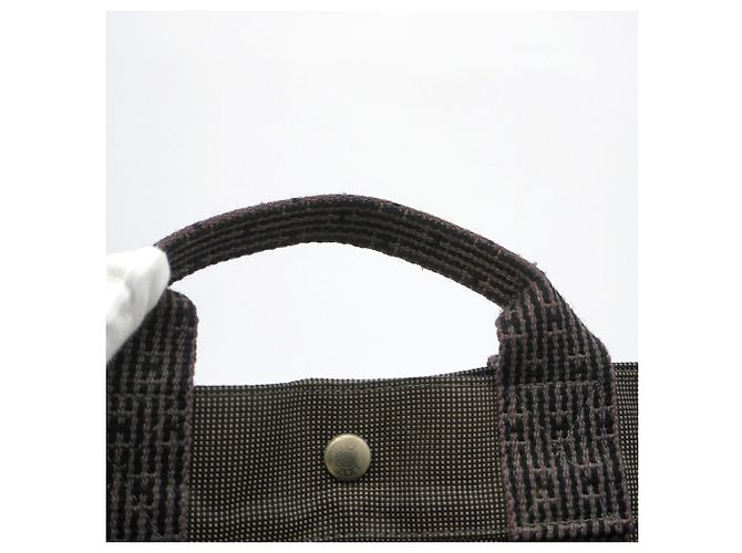 Hermès Zaino Hermes in nylon grigio Marrone - vista 9