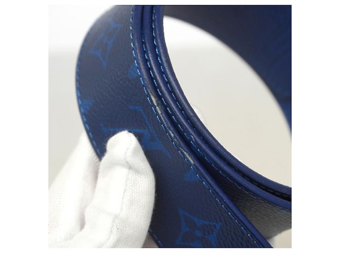 Cintura Standard Louis Vuitton Monogram Taiga Blu - vista 3