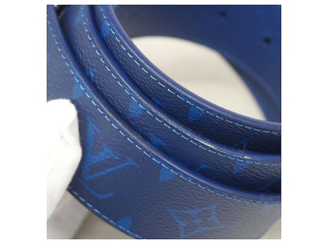 Cintura Standard Louis Vuitton Monogram Taiga Blu - vista 4