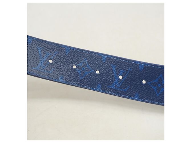 Cintura Standard Louis Vuitton Monogram Taiga Blu - vista 7