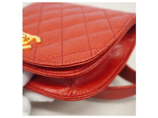 Borsa da vita Chanel Matelassé in pelle Caviar Rosso - vista 10