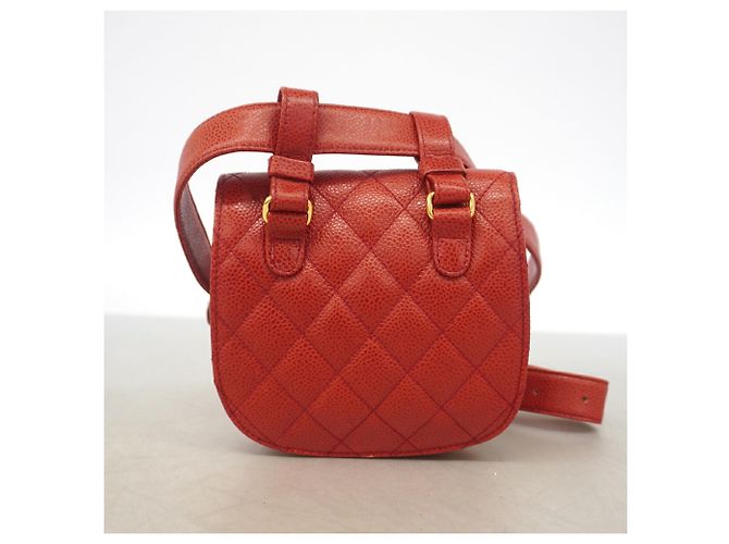 Borsa da vita Chanel Matelassé in pelle Caviar Rosso - vista 11