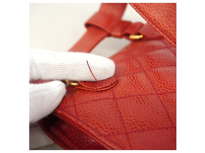 Borsa da vita Chanel Matelassé in pelle Caviar Rosso - vista 7