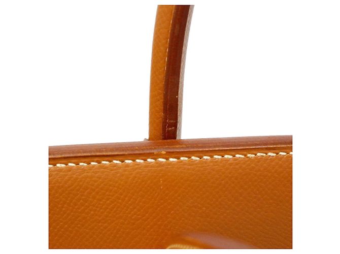 Hermès Borsa Hermes Birkin 35 in pelle Courchevel Gold D'oro - vista 10