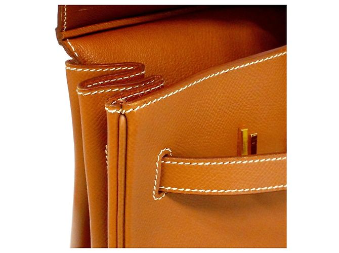 Hermès Borsa Hermes Birkin 35 in pelle Courchevel Gold D'oro - vista 11