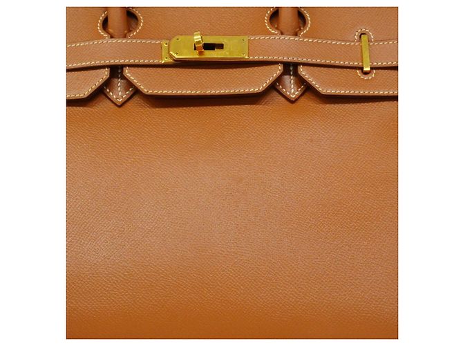 Hermès Borsa Hermes Birkin 35 in pelle Courchevel Gold D'oro - vista 12