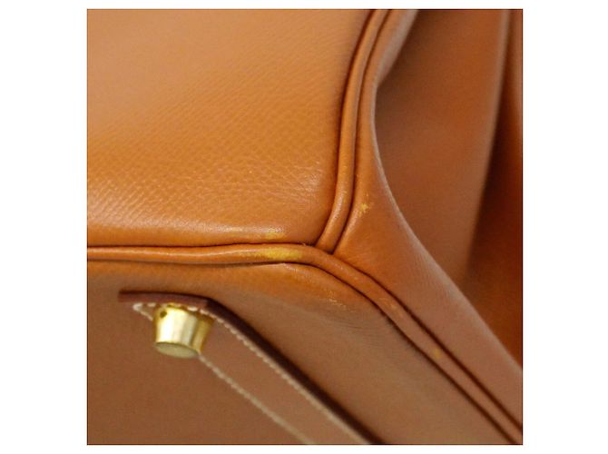 Hermès Borsa Hermes Birkin 35 in pelle Courchevel Gold D'oro - vista 13
