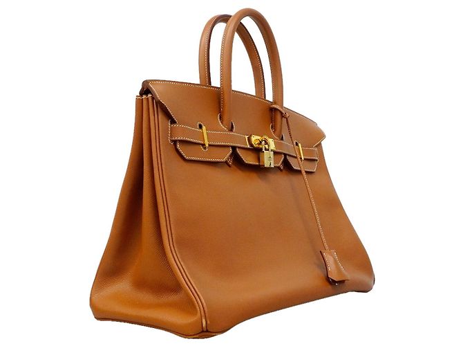 Hermès Borsa Hermes Birkin 35 in pelle Courchevel Gold D'oro - vista 2