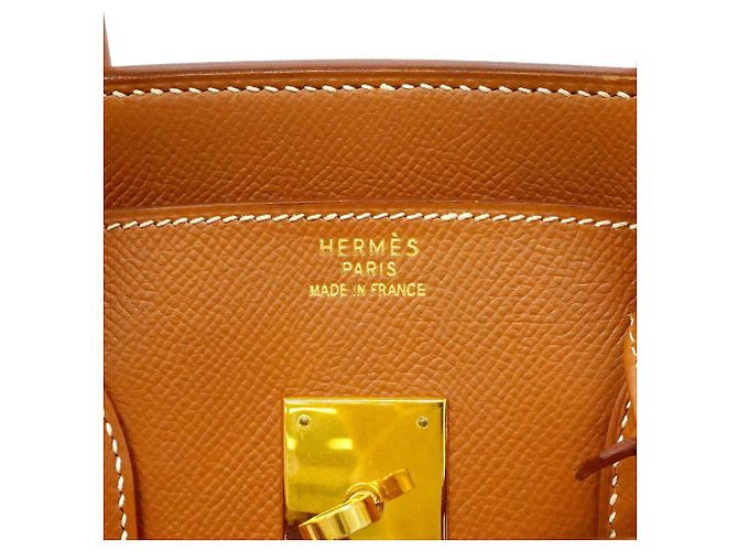 Hermès Borsa Hermes Birkin 35 in pelle Courchevel Gold D'oro - vista 5