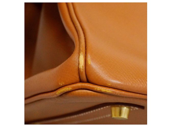 Hermès Borsa Hermes Birkin 35 in pelle Courchevel Gold D'oro - vista 6