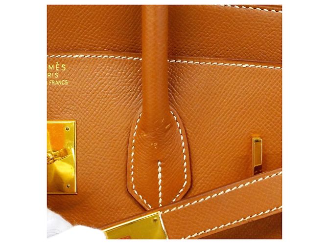 Hermès Borsa Hermes Birkin 35 in pelle Courchevel Gold D'oro - vista 7