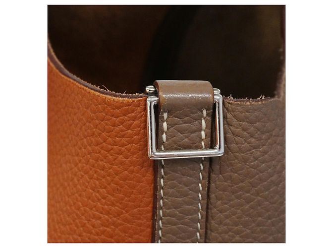 Hermès Bolso Hermes Picotin Lock Casaque PM Dorado Gris pardo - vista 9