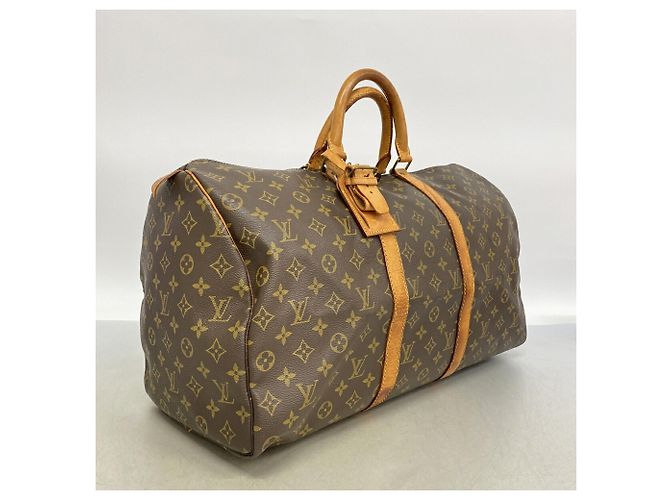 Louis Vuitton Boston Monogram Keepall 50 Marrom - vista 2