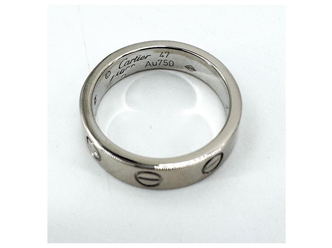 Anel Cartier Love 3 Diamantes Ouro Branco 18K com Diamante Prata - vista 4