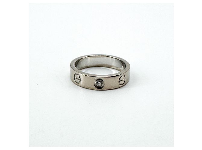 Anel Cartier Love 3 Diamantes Ouro Branco 18K com Diamante Prata - vista 6