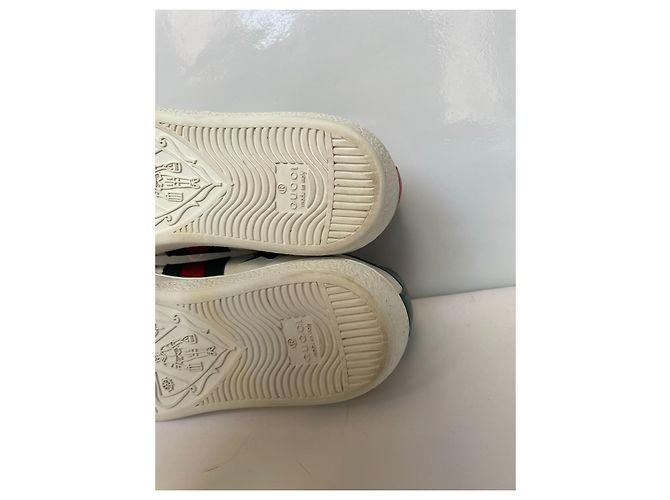 Gucci Ace Star Leder-Sneaker Silber Weiß Rot Blau Golden Grün - Ansicht 9