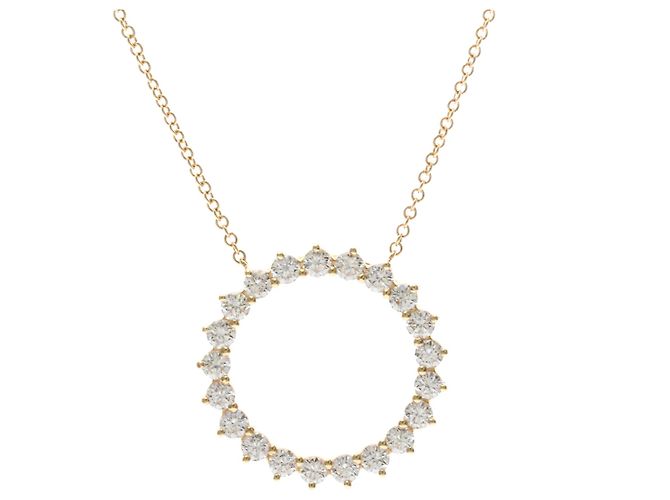 Pendente Open Circle Tiffany & Co. in oro rosa 18K con diamanti D'oro - vista 2