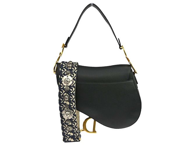 Christian Dior Saddle Leather Medium Schwarz - Ansicht 2