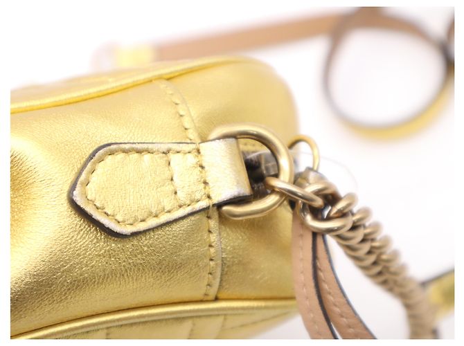 Gucci Pearly GG Marmont Embellished Matelasse Leather Small D'oro - vista 7