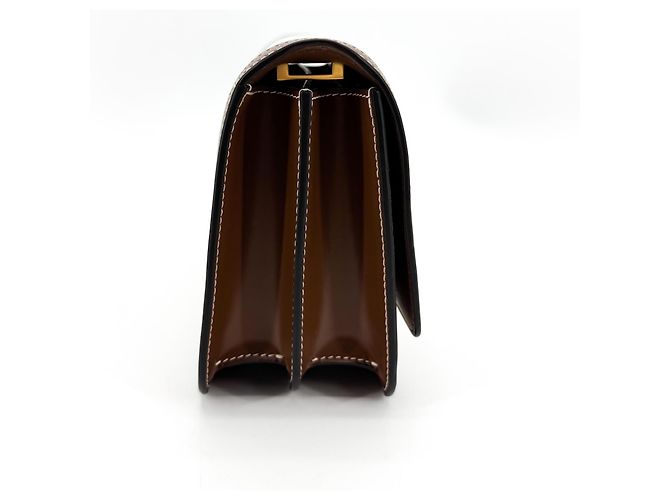 Borsa a tracolla Burberry TB in tela e pelle Marrone - vista 4