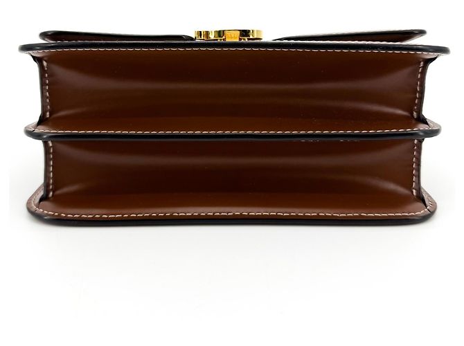 Borsa a tracolla Burberry TB in tela e pelle Marrone - vista 5