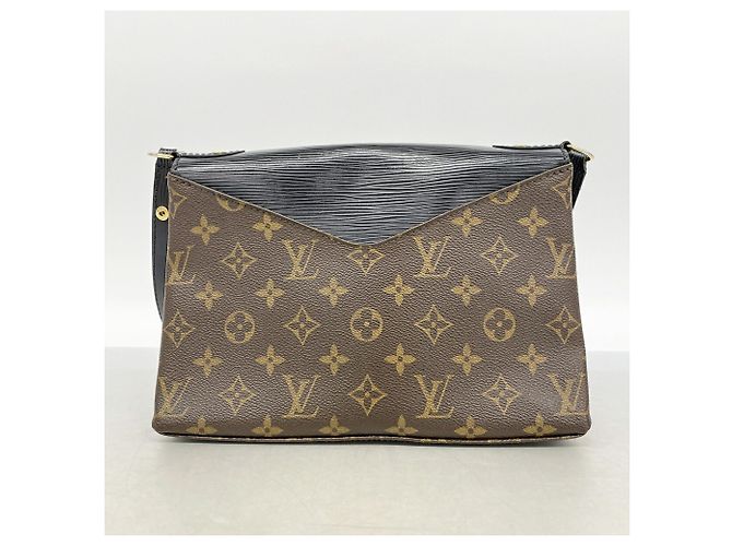 Louis Vuitton Monogram Epi Saint Michel Schultertasche Braun Schwarz - Ansicht 12