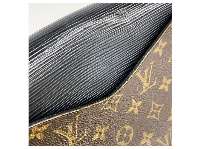 Louis Vuitton Monogram Epi Saint Michel Schultertasche Braun Schwarz - Ansicht 8
