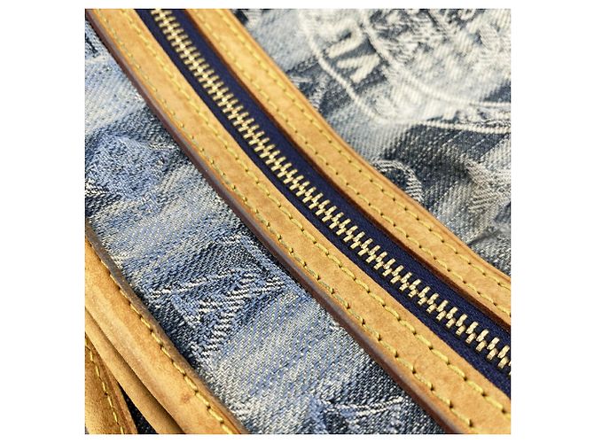 Borsa a tracolla Louis Vuitton Monogram Denim Porte et Polraye MM Blu - vista 10