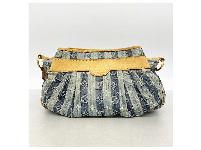 Borsa a tracolla Louis Vuitton Monogram Denim Porte et Polraye MM Blu - vista 13