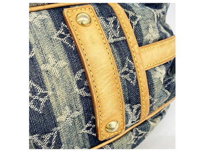 Borsa a tracolla Louis Vuitton Monogram Denim Porte et Polraye MM Blu - vista 7