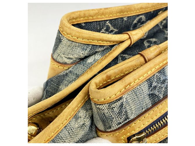Borsa a tracolla Louis Vuitton Monogram Denim Porte et Polraye MM Blu - vista 8