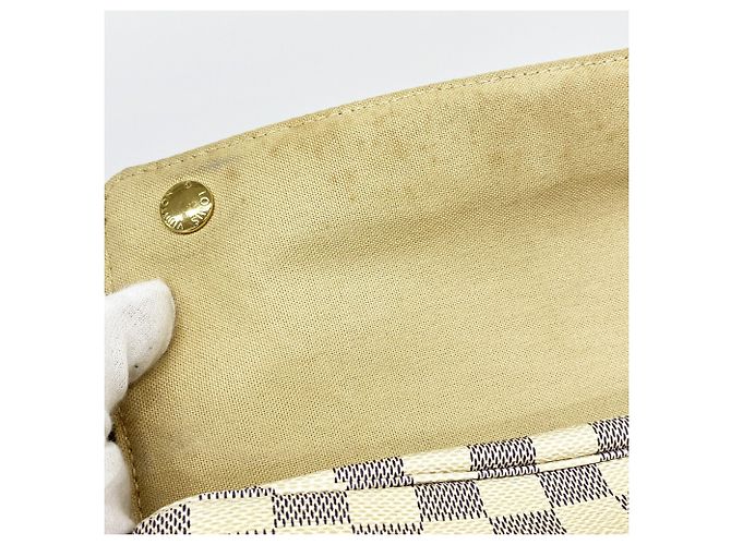 Borsa a tracolla Louis Vuitton Damier Azur Naviglio Bianco - vista 10