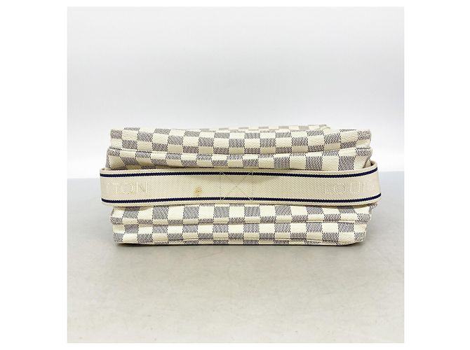 Borsa a tracolla Louis Vuitton Damier Azur Naviglio Bianco - vista 3