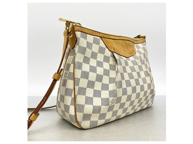 Borsa a tracolla Louis Vuitton Damier Azur Siracusa PM Bianco - vista 2
