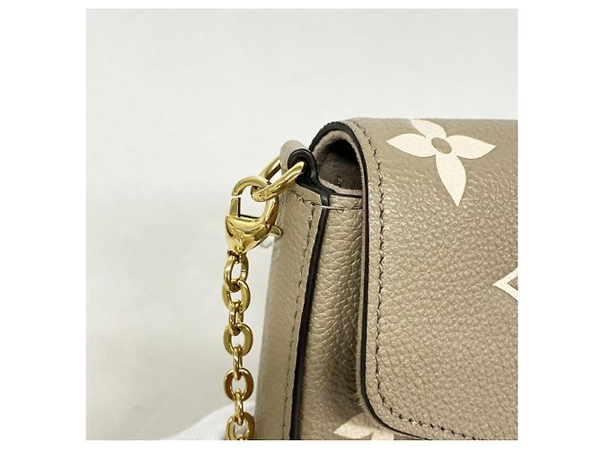 Louis Vuitton Monogram Empreinte Bicolor Pochette Felicie Grigio Crudo - vista 7
