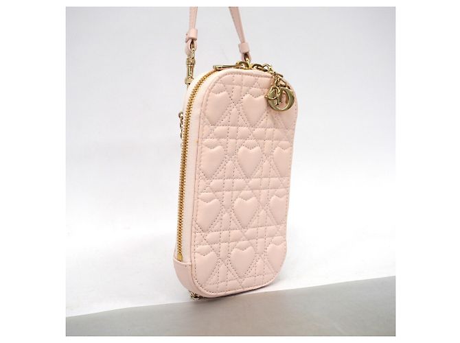 Borsa a tracolla in pelle rosa Christian Dior - vista 2