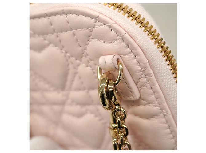 Borsa a tracolla in pelle rosa Christian Dior - vista 6