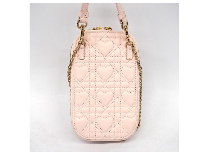 Borsa a tracolla in pelle rosa Christian Dior - vista 8