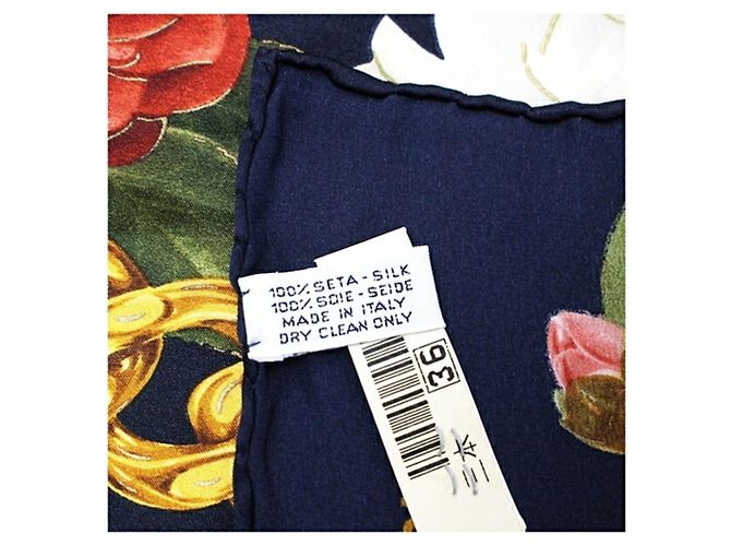 Chanel Seidentuch in Multicolour und Navy Mehrfarben Marineblau - Ansicht 5