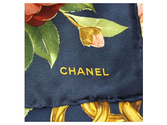 Chanel Seidentuch in Multicolour und Navy Mehrfarben Marineblau - Ansicht 6