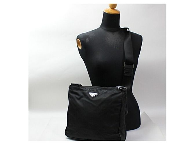 Borsa a tracolla Prada in nylon Nero - vista 4