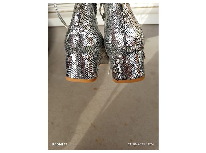 Chiara Ferragni silberne Glitzer-Stiefeletten - Ansicht 11